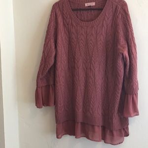 Mauve Cable knit sweater size 2X